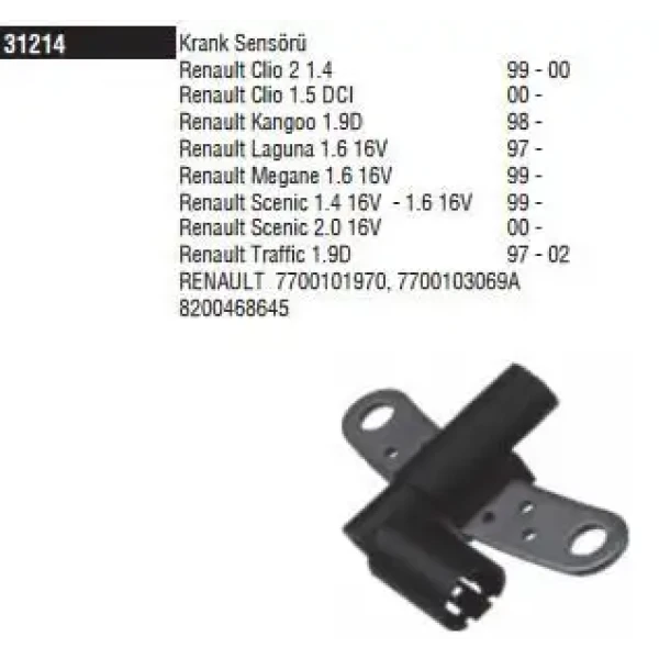 Doduco Krank Sensörü – 31214 / OEM 8200647554