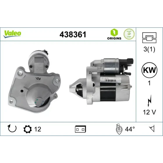 Valeo Marş Motoru – 438361 / OEM 9812715380 ürün görseli