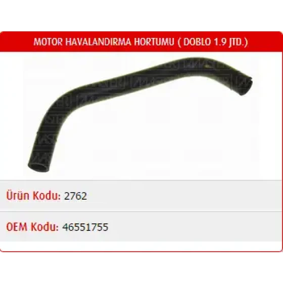 Master Motor Havalandırma Hortumu – M2762 / OEM 46551755 ürün görseli