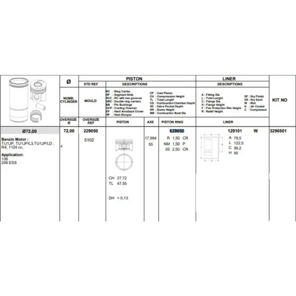 Koneks Motor Segmanı (STD) – 616010 / OEM 7700110718