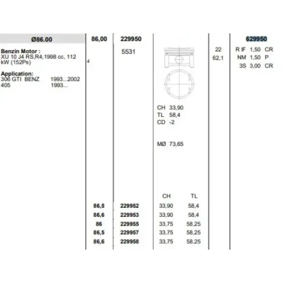 Koneks Motor Segmanı (STD) – 629950 / OEM 95650954 ürün görseli