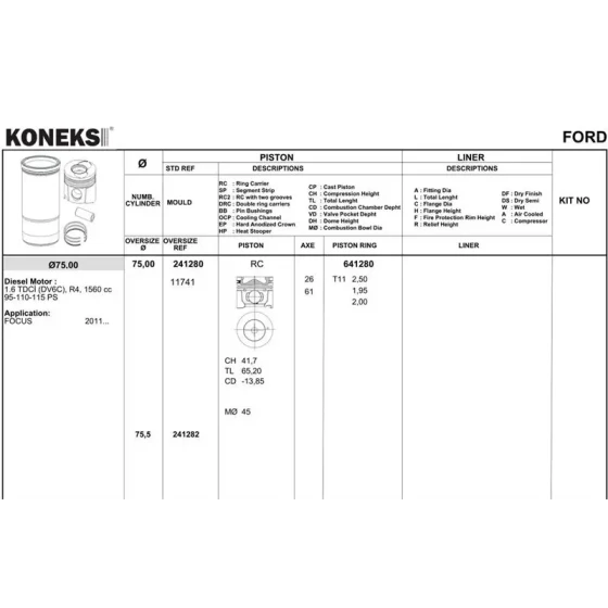 Koneks Motor Segmanı (STD) – 641280 ürün görseli