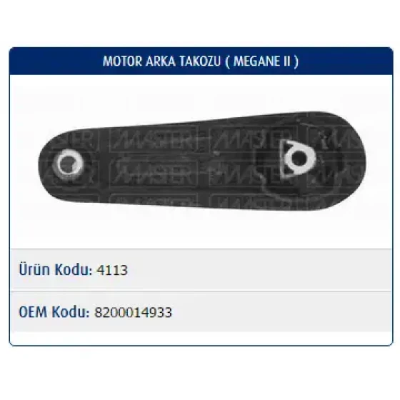 Master Motor Takozu (Arka) – M4113 / OEM 8200014933 ürün görseli