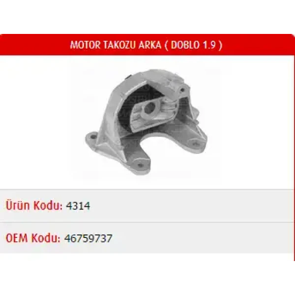 Master Motor Takozu (Arka) – M4314 / OEM 46759737