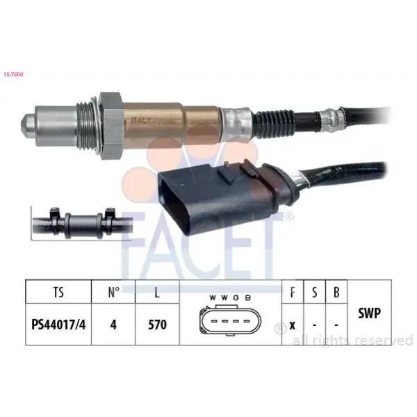 Facet Oksijen Sensörü – 10.7600 / OEM 036906262D
