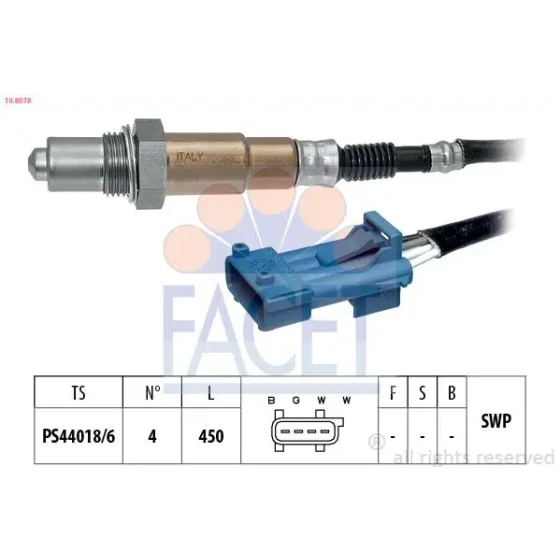 Facet Oksijen Sensörü – 10.8078 / OEM 1618V3 ürün görseli