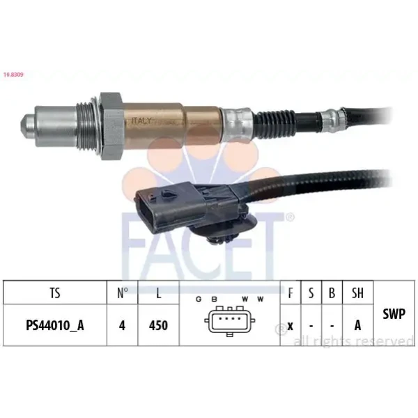 Facet Oksijen Sensörü – 10.8309 / OEM 8200650085
