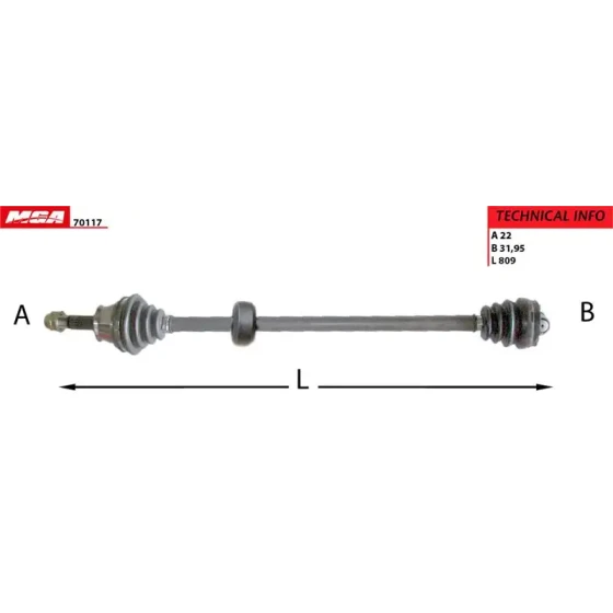 MGA Ön Aks (Sağ) – 70117 / OEM 46307899 ürün görseli