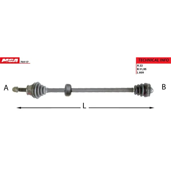 MGA Ön Aks (Sağ) – 70117 / OEM 46307899
