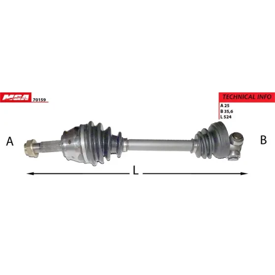 MGA Ön Aks (Sağ) – 70159 / OEM 51832278 ürün görseli