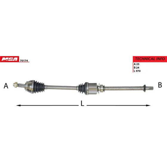 MGA Ön Aks (Sağ) – 70174 / OEM 51810625 ürün görseli