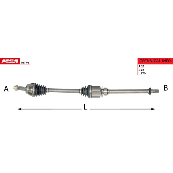 MGA Ön Aks (Sağ) – 70174 / OEM 51810625