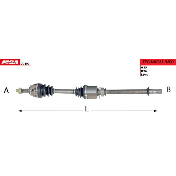 MGA Ön Aks (Sağ) – 70190 / OEM 51816768