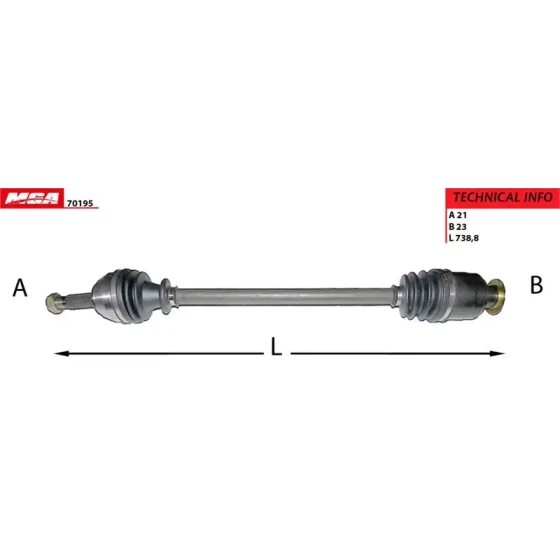 MGA Ön Aks (Sağ) – 70195 / OEM 7701349972 ürün görseli