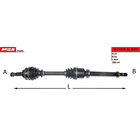 MGA Ön Aks (Sağ) – 70209 / OEM 8200749390 ürün görseli