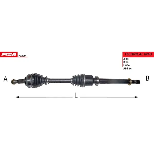 MGA Ön Aks (Sağ) – 70209 / OEM 8200749390