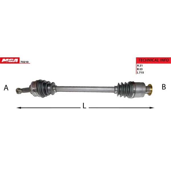 MGA Ön Aks (Sağ) – 70210 / OEM 7701352774