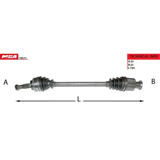 MGA Ön Aks (Sağ) – 70211 / OEM 8200626032 ürün görseli