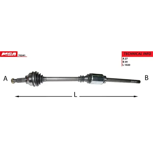 MGA Ön Aks (Sağ) – 70241 / OEM 8200169291
