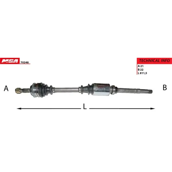 MGA Ön Aks (Sağ) – 70248 / OEM 32737Q ürün görseli