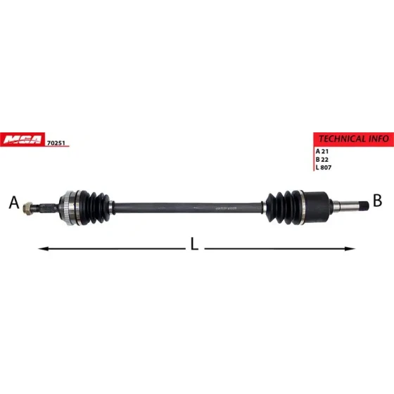 MGA Ön Aks (Sağ) – 70251 / OEM 32737H ürün görseli