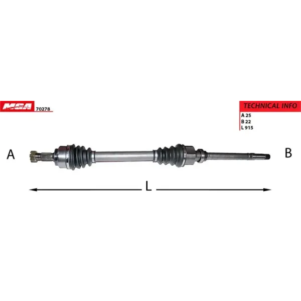MGA Ön Aks (Sağ) – 70278 / OEM 3273AH