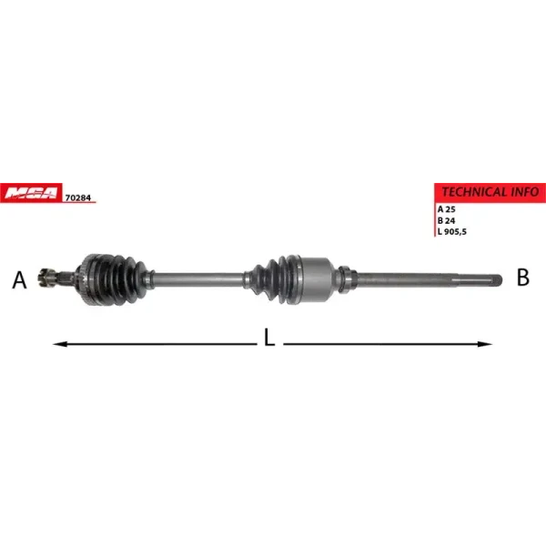 MGA Ön Aks (Sağ) – 70284 / OEM 32736T