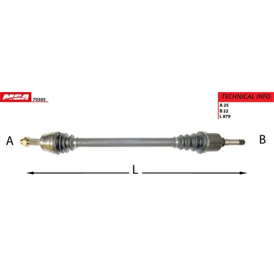 MGA Ön Aks (Sağ) – 70305 / OEM 3273TC ürün görseli