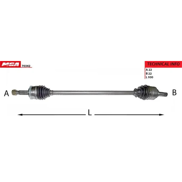MGA Ön Aks (Sağ) – 70342 / OEM 374468