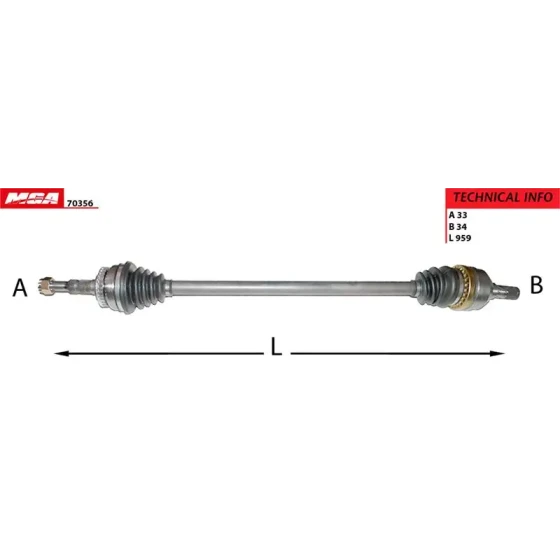 MGA Ön Aks (Sağ) – 70356 / OEM 90496976 ürün görseli