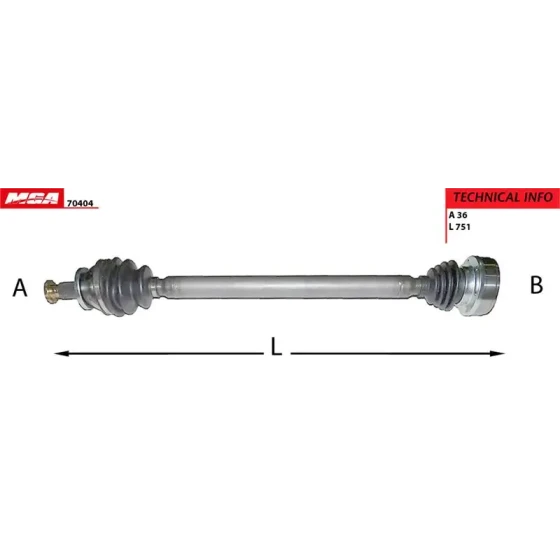 MGA Ön Aks (Sağ) – 70404 / OEM 6Q0407272AQ ürün görseli