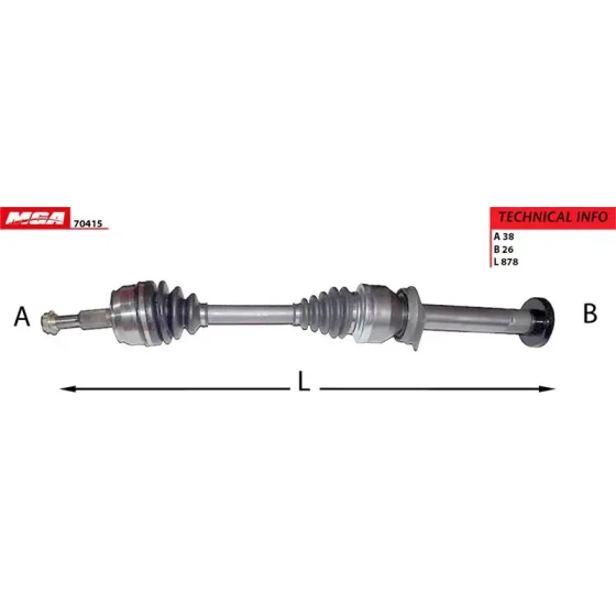 MGA Ön Aks (Sağ) – 70415 / OEM 7H0407272BL ürün görseli