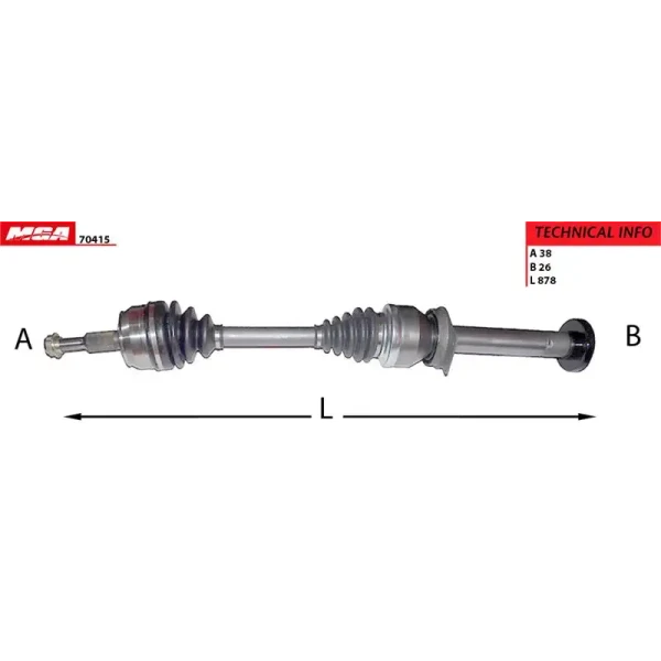 MGA Ön Aks (Sağ) – 70415 / OEM 7H0407272BL