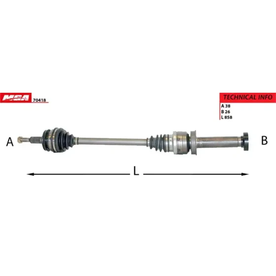 MGA Ön Aks (Sağ) – 70418 / OEM 7H0407272CH ürün görseli