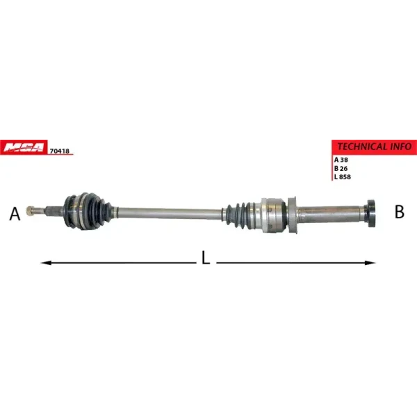 MGA Ön Aks (Sağ) – 70418 / OEM 7H0407272CH