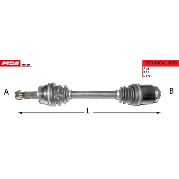 MGA Ön Aks (Sağ) – 70429 / OEM 4950125955