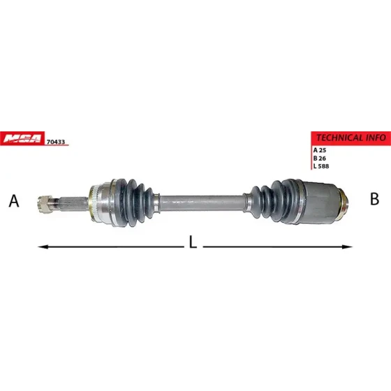 MGA Ön Aks (Sağ) – 70433 / OEM 495001E650 ürün görseli