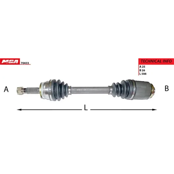 MGA Ön Aks (Sağ) – 70433 / OEM 495001E650