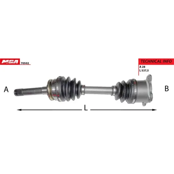 MGA Ön Aks (Sağ) – 70502 / OEM MR276870 ürün görseli