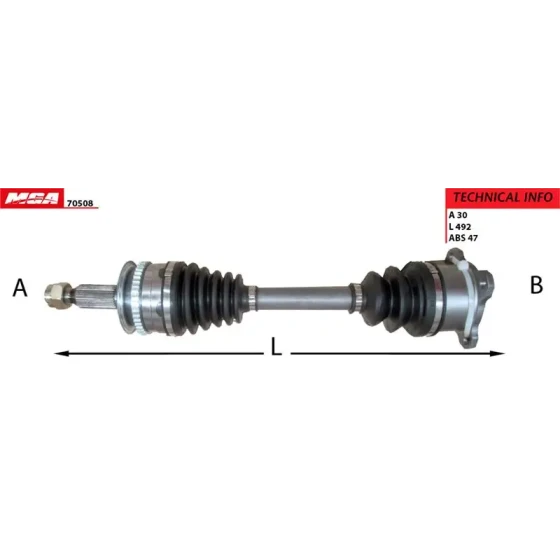 MGA Ön Aks (Sağ) – 70508 / OEM 3815A308 ürün görseli