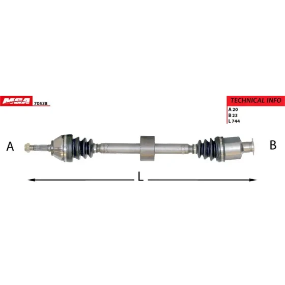 MGA Ön Aks (Sağ) – 70538 / OEM 8201074124 ürün görseli