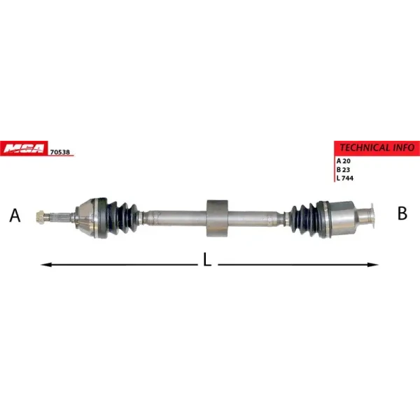 MGA Ön Aks (Sağ) – 70538 / OEM 8201074124