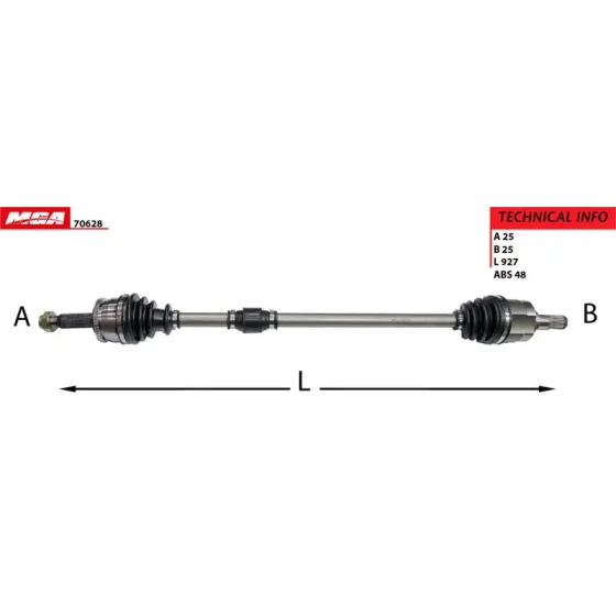 MGA Ön Aks (Sağ) – 70628 / OEM 495011R000 ürün görseli