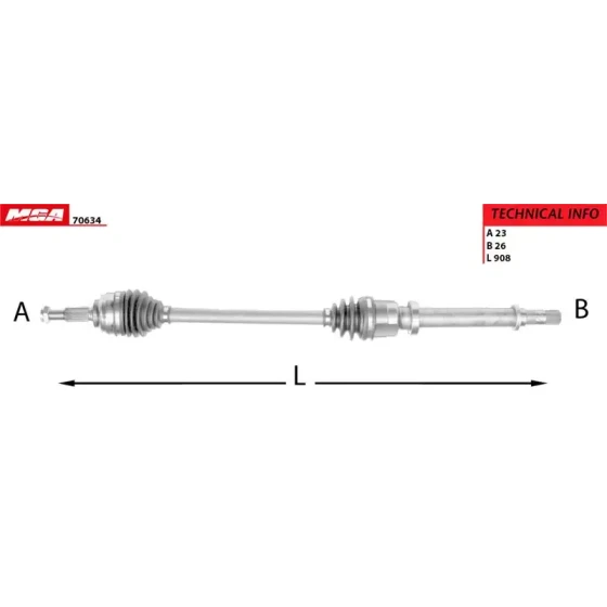 MGA Ön Aks (Sağ) – 70634 / OEM 391000926R ürün görseli