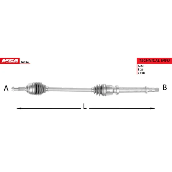MGA Ön Aks (Sağ) – 70634 / OEM 391000926R
