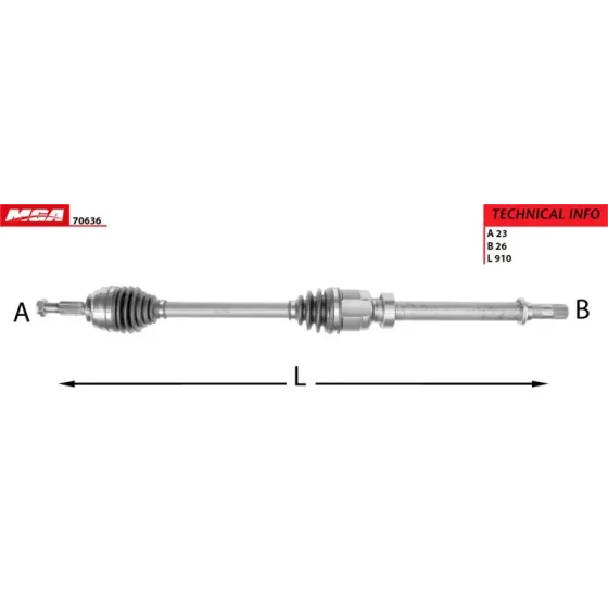 MGA Ön Aks (Sağ) – 70636 / OEM 391008239R ürün görseli