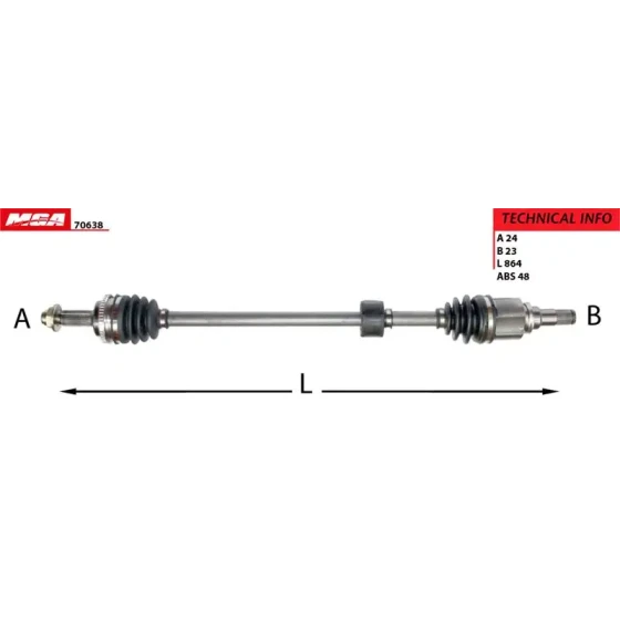 MGA Ön Aks (Sağ) – 70638 / OEM 4341052110 ürün görseli