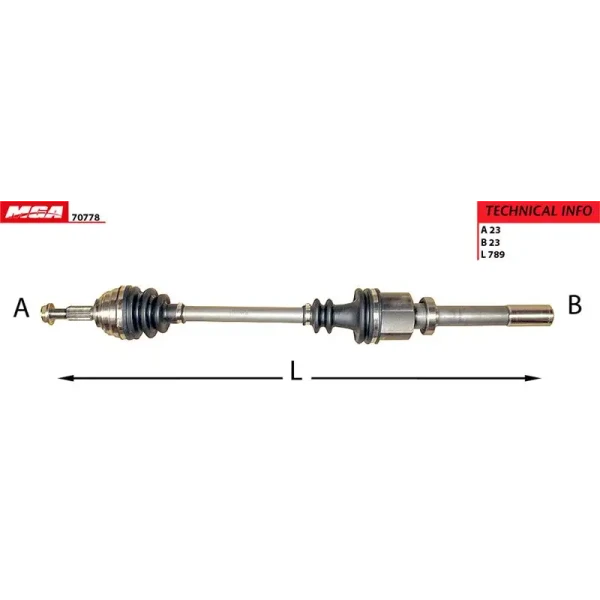 MGA Ön Aks (Sağ) – 70778 / OEM 8200613828