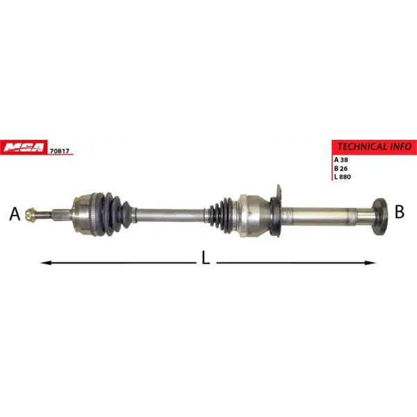 MGA Ön Aks (Sağ) – 70817 / OEM 7E0407272AC