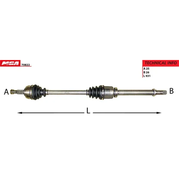 MGA Ön Aks (Sağ) – 70822 / OEM 391006777R